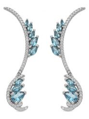 Luxenter Srebrne kolczyki-wkrętki z cyrkoniami rozmiar: onesize. Szare kolczyki damskie Luxenter, z cyrkonią, srebrne. Za 260.99 zł.