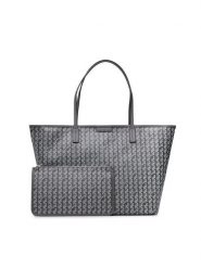 Tory Burch Torebka Basketweave Tote 145634 Szary. Szare shopper bag Tory Burch, bez wzorów, ze skóry, bez dodatków. Za 1,619.00 zł.