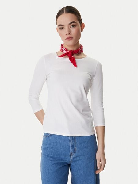 Weekend Max Mara Bluzka Multia 2615971011 Biały Regular Fit. Białe bluzki damskie Weekend Max Mara, xxl, bez wzorów, z bawełny, bez kołnierzyka, bez ramiączek. Za 198.99 zł.
