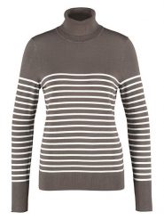 TAIFUN Sweter w kolorze szaro-białym rozmiar: 38. Białe golfy damskie Taifun, ze splotem, bez kołnierzyka. Za 100.99 zł.