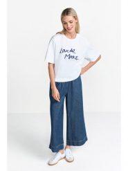 Rich & Royal Koszulka w kolorze białym rozmiar: L. Białe bluzki damskie Rich & Royal, l, bez wzorów, z bawełny, bez kołnierzyka, bez ramiączek. Za 109.26 zł.