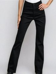 Jeansy flare high waist - czarny. Czarne jeansy damskie Sinsay, z podwyższonym stanem. Za 49.99 zł.