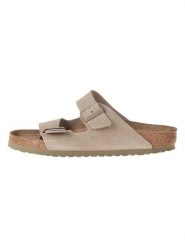 Birkenstock Skórzane klapki "Arizona" w kolorze khaki rozmiar: 41. Brązowe klapki damskie Birkenstock, bez wzorów, ze skóry, z otwartym noskiem, bez obcasa, bez zapięcia. Za 354.95 zł.