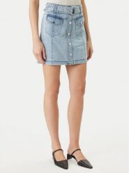 Morgan Spódnica jeansowa 251-JOLAM Błękitny Regular Fit. Niebieskie spódnice damskie Morgan, bez wzorów, z bawełny. Za 279.99 zł.