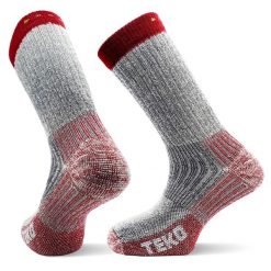 Skarpety sportowe z merino pełna amortyzacja Teko ecoTREK Heavy Full Cushion 4.0. Czerwone skarpetki damskie TEKO, bez wzorów, z nylonu. Za 95.00 zł.