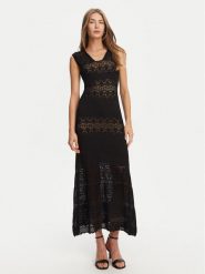 TWINSET Sukienka dzianinowa 251TT3210 Czarny Regular Fit. Czarne sukienki damskie Twinset, bez wzorów, z dzianiny, bez ramiączek. Za 979.99 zł.