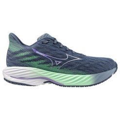Buty do biegania damskie Mizuno Wave Rider 28. Niebieskie obuwie sportowe damskie Mizuno, z materiału, bez zapięcia, do biegania, mizuno wave. W wyprzedaży za 602.15 zł.