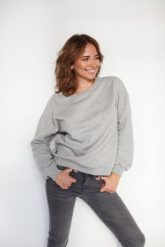 BLUZA LOLA SZARA L - Flawless. Szare bluzy damskie Flawless, l, bez wzorów, z bawełny, bez kaptura. Za 188.50 zł.