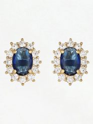 OR ÉCLAT Złote kolczyki-wkrętki "Brela" z cyrkoniami i szafirami rozmiar: onesize. Niebieskie kolczyki damskie Or Éclat, z cyrkonią, złote. Za 1,217.99 zł.