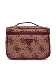 Guess Kosmetyczka Berta TWOB86 88039 Beżowy. Brązowe kosmetyczki damskie Guess, z aplikacjami, ze skóry. Za 349.99 zł.