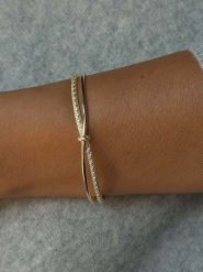 DI GIORGIO Pozłacana bransoletka z cyrkoniami rozmiar: onesize. Żółte bransoletki damskie DI GIORGIO, pozłacane. Za 336.61 zł.