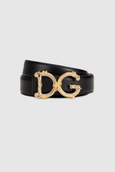 DOLCE & GABBANA Czarny pasek damski z barokową klamrą. Czarne paski damskie Dolce and Gabbana, bez wzorów, ze skóry. W wyprzedaży za 1,819.99 zł.