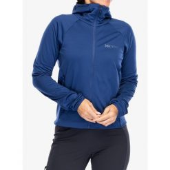 Bluza z zamkiem damska Marmot Leconte Fleece Hoody. Niebieskie bluzy damskie Marmot, l, bez wzorów, bez kaptura. W wyprzedaży za 459.50 zł.