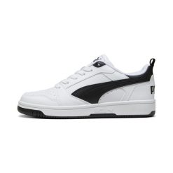 Młodzieżowe sneakersy Rebound V6 Lo PUMA White Black transparent. Biała obuwie sportowe damskie Puma, bez zapięcia, trekkingowe. Za 269.00 zł.