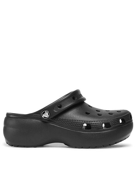 Crocs Klapki Classic Platform Clog 206750 Czarny. Czarne klapki damskie Crocs, bez wzorów, z tworzywa sztucznego, bez obcasa, bez zapięcia. Za 279.99 zł.