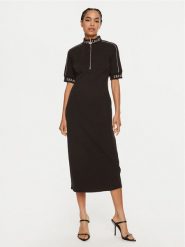 Liu Jo Sport Sukienka dzianinowa TF4176 J4523 Czarny Regular Fit. Czarne sukienki damskie Liu Jo Sport, bez wzorów, z bawełny, sportowe, bez ramiączek. Za 429.99 zł.