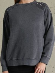 Bluza - szary. Szare bluzy damskie Sinsay, l, bez wzorów, bez kaptura. W wyprzedaży za 29.99 zł.