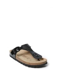 Mandel Japonki w kolorze czarnym rozmiar: 37. Czarne klapki damskie Mandel, bez wzorów, z materiału, z otwartym noskiem, bez obcasa, bez zapięcia. Za 61.60 zł.