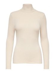 ONLY Koszulka "Karol" w kolorze kremowym rozmiar: XS. Brązowe bluzki damskie Only, xs, bez wzorów, prążkowane, bez kołnierzyka, bez ramiączek. Za 109.95 zł.