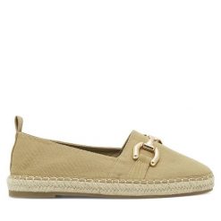 Espadryle DeeZee. Brązowe espadryle damskie DeeZee, bez wzorów, bez obcasa. Za 62.99 zł.