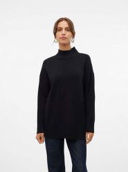 Vero Moda Sweter "Gold" w kolorze czarnym rozmiar: L. Czarne swetry klasyczne damskie Vero Moda, l, ze splotem, bez kołnierzyka. Za 125.45 zł.