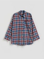 Koszula w kratę - wielobarwny. Koszule damskie Reserved, l, bez wzorów, z tkaniny, bez kołnierzyka, bez ramiączek. Za 159.99 zł.