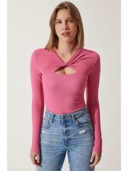 Happiness Istanbul Koszulka w kolorze jasnoróżowym rozmiar: 38. Różowe koszulki damskie Happiness Istanbul, bez wzorów, bez kołnierzyka, bez ramiączek. Za 56.99 zł.