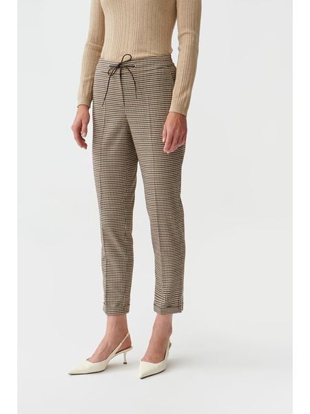 TATUUM Spodnie "Mobiko" w kolorze beżowo-brązowym rozmiar: 36. Brązowe spodnie materiałowe damskie TATUUM, bez wzorów, z materiału. Za 183.59 zł.