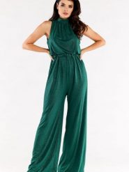 Kombinezon Model A555 Bottle Green - awama. Zielone kombinezony damskie Awama, l, bez wzorów, z elastanu, bez kołnierzyka, bez ramiączek. Za 398.95 zł.
