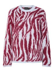 Pieces Sweter "Mynthe" w kolorze błękitno-czerwonym rozmiar: S. Czerwone swetry klasyczne damskie Pieces, s, bez kołnierzyka. Za 130.99 zł.