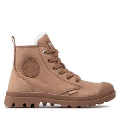 Trapery Palladium. Brązowe trapery damskie Palladium, bez zapięcia. Za 359.99 zł.