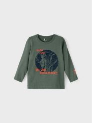 NAME IT Bluzka 13212502 Zielony Regular Fit. Zielone t-shirty i koszulki chłopięce Name it, bez wzorów, z bawełny, bez kołnierzyka, bez ramiączek. Za 99.99 zł.