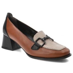 Brązowe Półbuty Armodo Skórzane Eleganckie Buty Na Obcasie. Brązowe półbuty damskie Armodo, na wiosnę, bez wzorów, ze skóry, bez obcasa, na obcasie, bez zapięcia. Za 369.00 zł.