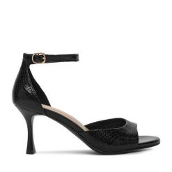 Czółenka JENNY. Czarne czółenka damskie Jenny, bez wzorów, bez obcasa. Za 119.99 zł.