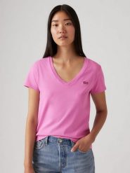 Levi's Koszulka w kolorze jasnoróżowym rozmiar: XS. Różowe bluzki damskie Levi's, s, bez wzorów, z bawełny, bez kołnierzyka, bez ramiączek. Za 48.73 zł.