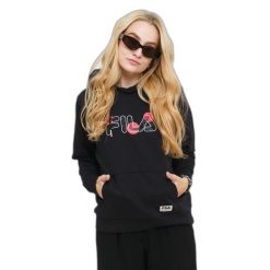 Damska bluza z kapturem Fila Bellagio. Czarne bluzy damskie Fila, bez wzorów, z bawełny, z kapturem. Za 139.99 zł.