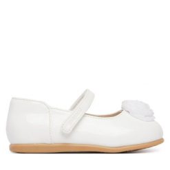 Baleriny Mayoral. Białe baleriny dziewczęce Mayoral, bez wzorów, bez obcasa, bez zapięcia. Za 179.99 zł.