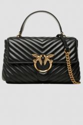 PINKO Czarna torebka Love Lady Puff Classic CL. Czarne torebki wieczorowe damskie Pinko, bez wzorów, ze skóry, bez dodatków. W wyprzedaży za 1,519.99 zł.