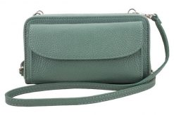 Listonoszka portfel 2w1 BARBERINI'S zielona 909-38. Zielone shopper bag Barberinis, bez wzorów, ze skóry, przez ramię, duże, bez dodatków. Za 159.99 zł.