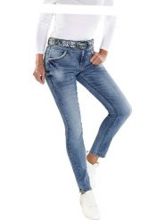 Heine Dżinsy - Slim fit - w kolorze niebieskim rozmiar: 38. Niebieskie jeansy damskie Heine, z podwyższonym stanem. Za 65.85 zł.