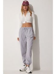 Happiness Istanbul Spodnie dresowe w kolorze jasnoszarym rozmiar: 40. Szare spodnie dresowe damskie Happiness Istanbul, bez wzorów, z dresówki. Za 60.99 zł.