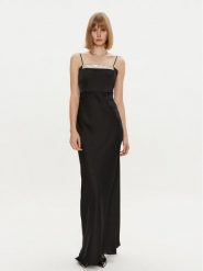 Simona Corsellini Sukienka wieczorowa A24CEAB047 Czarny Slim Fit. Czarne sukienki damskie SIMONA CORSELLINI, bez wzorów, z syntetyku, wizytowe, bez ramiączek. Za 879.99 zł.