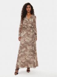 Guess Sukienka codzienna W4YK34 WDW82 Beżowy Regular Fit. Brązowe sukienki damskie Guess, z aplikacjami, z syntetyku, bez ramiączek. Za 359.99 zł.