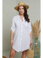 Curvy Lady Sukienka w kolorze białym rozmiar: 44/46. Białe sukienki damskie Curvy Lady, bez wzorów, klasyczne, bez ramiączek. Za 96.37 zł.