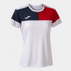 Sportowa T-Shirt Damska Joma XL - Biała/Czerwona Oddychająca i Stylowa. Białe koszulki sportowe damskie Joma, xl, bez wzorów, bez ramiączek, do piłki nożnej. Za 157.99 zł.