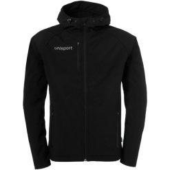 Kurtka softshell Uhlsport Essential. Czarne kurtki sportowe damskie Uhlsport, bez wzorów, z polaru, bez kaptura. W wyprzedaży za 381.00 zł.