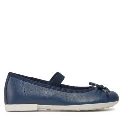 Baleriny Geox. Niebieskie baleriny dziewczęce Geox, bez wzorów, bez obcasa, bez zapięcia. Za 469.99 zł.