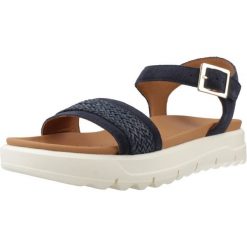 Sandały GEOX D XAND 2.1S Niebieski. Niebieskie sandały damskie Geox, bez wzorów, ze skóry, bez obcasa, bez zapięcia. Za 398.99 zł.