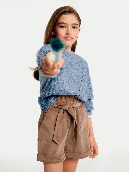 Mayoral Sweter 7310 Niebieski Regular Fit. Niebieskie swetry dziewczęce Mayoral, bez wzorów, z syntetyku, bez kołnierzyka, bez ramiączek. Za 159.99 zł.