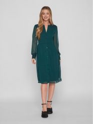 Vila Sukienka codzienna Falia 14084475 Zielony Regular Fit. Zielone sukienki damskie Vila, bez wzorów, z syntetyku, bez ramiączek. Za 169.99 zł.